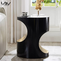 Table d'appoint moderne et créative de luxe en métal pour salon, accent sur l'hôtel, meubles de table d'angle noirs