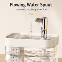 Fontaine à eau automatique pour animaux de compagnie 1,5 L en PP solide, gamelle pour chat et chien avec filtre à eau courante, facile à nettoyer, utilisation intérieure