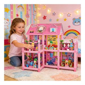 Maison de poupée créative pour enfants, kit de bricolage pour filles, maison de poupée artisanale pour enfants - Product Image 5