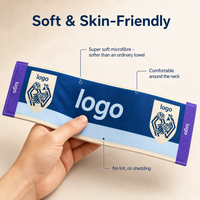 Serviette de sport antimicrobienne écologique en microfibre de polyester polyamide 400 GSM 80/20, brodée pour événements sportifs