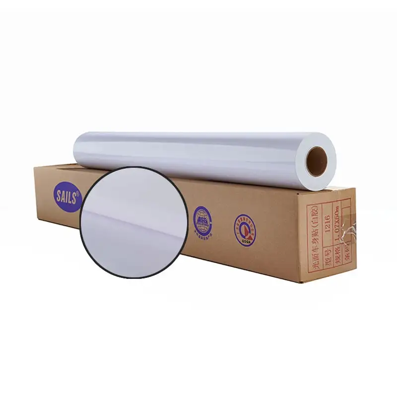 Wholesale 120gsm /140gsm Glossy Matt Eco Solvent PVC Printable Self Adhesive Waterproof Vinyl Sticker Roll