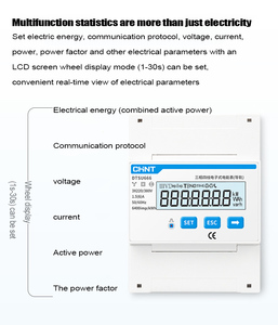 ลดราคา <span class=keywords><strong>Chint</strong></span> <span class=keywords><strong>DTSU666</strong></span>-<span class=keywords><strong>H</strong></span> MOQ 1 ชิ้น เครื่องวัดพลังงานไฟฟ้าแบบมินิ 3 เฟส 220V พร้อมจอแสดงผลดิจิตอลอัจฉริยะ ติดตั้งบนราง DIN 1.0 - Product Image 6