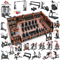 APEXHQ Ensemble complet d'équipements de gym commerciaux : machines de musculation, tapis de course et entraînement cardio pour projets de salles de sport en démarrage.