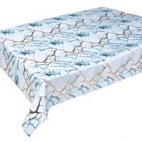 Nappe de table en PVC à motif marbré doré de luxe, imperméable et anti-taches, pour la décoration de la salle à manger et de la cuisine