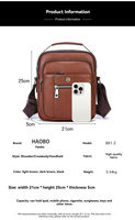 Tas Selempang PU Pria Bisnis Anti Air Tahan Gores Multi Saku Tas Bahu Messenger Tablet Perjalanan Komuter