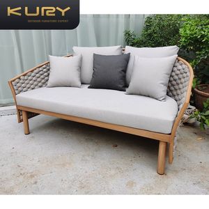 Chaises longues d'extérieur, mobilier de piscine, lit de repos <span class=keywords><strong>en</strong></span> aluminium, mobilier de patio, chaise longue <span class=keywords><strong>en</strong></span> corde, lit de repos <span class=keywords><strong>en</strong></span> métal, mobilier d'extérieur, <span class=keywords><strong>transat</strong></span> - Product Image 6