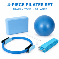Kit de Movilidad para Pilates OEM de 4 Piezas: Anillo de Tonificación de 25cm, Mini Balón de Ejercicio de PVC, Bloque de Yoga de EVA, Correa de Estiramiento con Anillo en D No Elástico - Venta al por Mayor