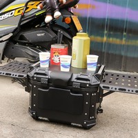 Qunwei Boîte à bagages multifonctionnelle en alliage d'aluminium 45L extensible à trois compartiments pour motos ; Modèle de voyage
