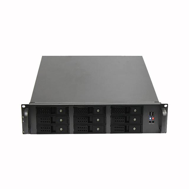 OEM 2U ATX Horizontal Server Chassis with 9 Hot Swap Bays Plastic Network Attached Storage IP Case with Fan in Stock