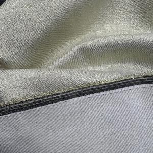 柔软的棉麻织物，金属纱混纺色织图案，用于服装和连衣裙印花亚麻织物 - Product Image 4