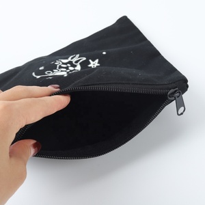Recyclable Custom Logo Cotton Canvas Zipper Portable Lipstick Cosmetic Bags Canvas Makeup Cosmetic Pouch - Product Image 4