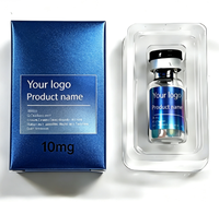 Boîte d'emballage en papier pour flacons de peptides, personnalisée en gros, faible MOQ, 3ml 10ml, avec insert blister transparent sur mesure
