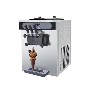 Máquina para hacer helados a glace Máquina comercial de helados de servicio suave de 3 sabores