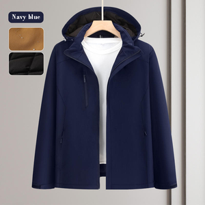 フード付きメンズ防水ジャケットカスタムロゴレインジャケット防風オールインワン厚さハイキングキャンプ用ウインドブレーカー - Product Image 3