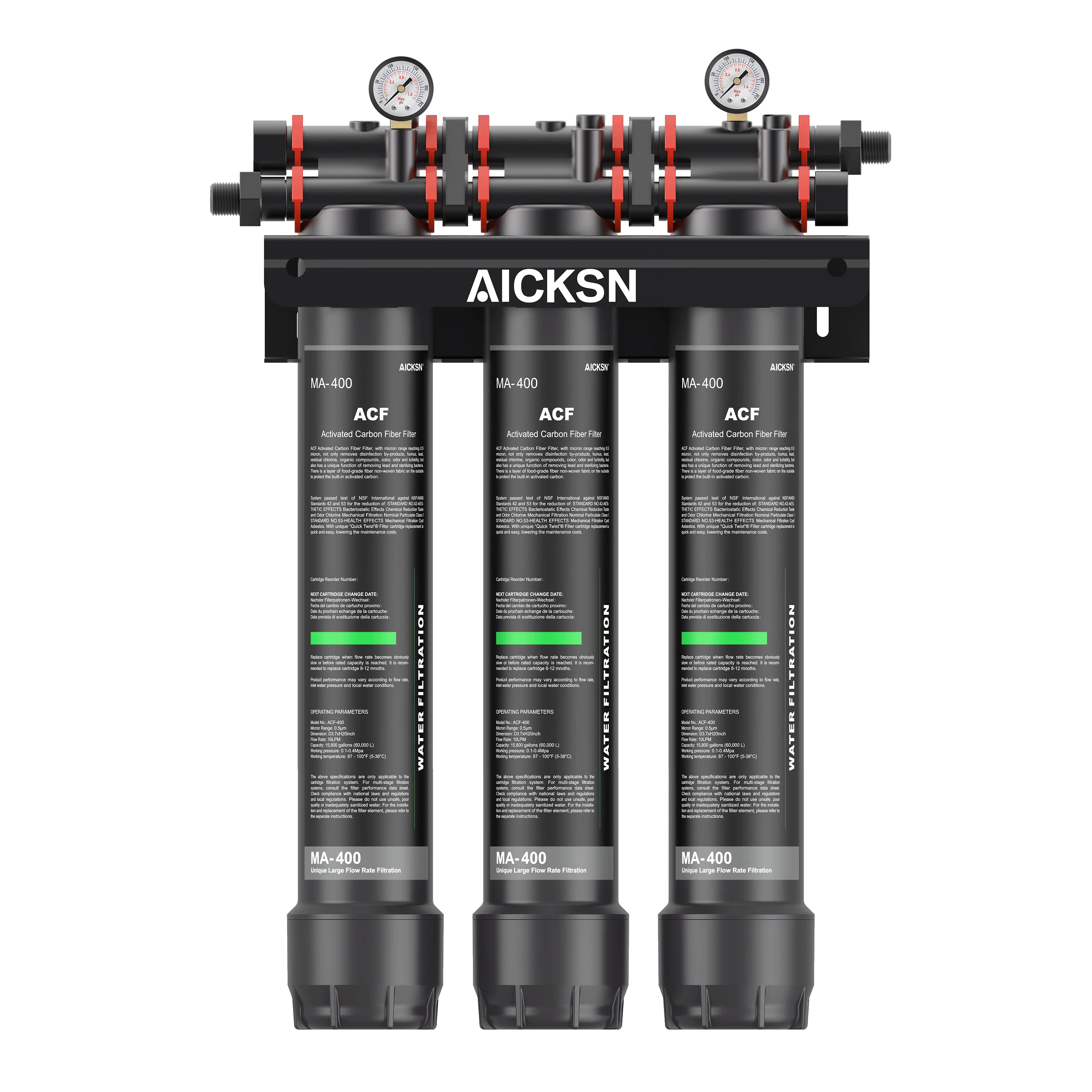 Aicksn 3-ступенчатая система ультрафильтровальных очистителей воды для домашнего использования, M-3A400 для очистки питьевой воды