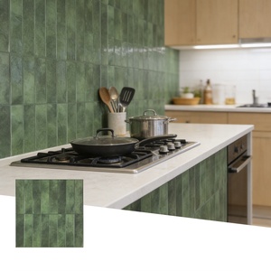 Expédition uniquement aux États-Unis - Mosaïque en gel vert 3D autocollante, stickers muraux à coller et à décoller pour la cuisine et la salle de bain - Product Image 2