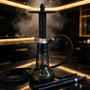 Kit Chicha Moderne Portable Noir Type Droit avec Tuyau, Foyer et Coffret Cadeau - Product Image 2