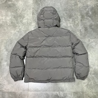 Blouson d'hiver unisexe personnalisé, épais, coupe carrée, court, en coton, à capuche, zippé, matelassé pour homme