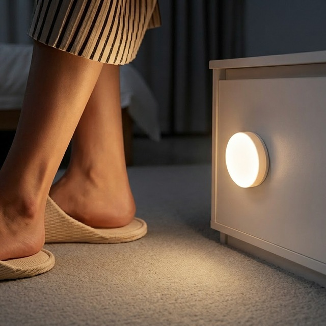 Smart LED Magnetic Night Light Built-in Battery Remote Dimmable Wireless Stick-on Lamp Closet Wardrobe Bedside Lighting