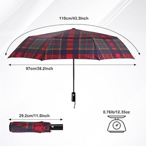 Advertising Gifts Sun Rain Travel Compact Portable Automatic Open Retro Style Customise Three Folding Umbrella With Logo - Product Image 2