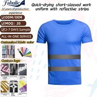 T-shirt de travail haute visibilité durable, chemise de sécurité réfléchissante, t-shirt de travail en polyester à séchage rapide, maille respirante