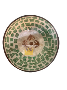 Vaisselle en noix de coco naturelle polie à la main, décorative, pour salade de fruits, riz, soupe, cadeau du Vietnam - Product Image 4