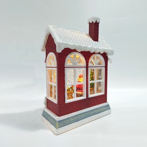 Linterna de Navidad con diseño de casa de dulces, Papá Noel, tienda de juguetes infantiles, decoración navideña, globo de nieve, linterna LED de Navidad - Product Image 4