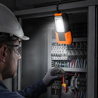 Lampe de travail LED COB magnétique portable HB-326 IP44 étanche en ABS, alimentée par piles AAA, 180LM 4.5V, autonomie de 4 heures, pour atelier et réparation