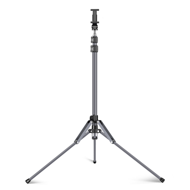 Qzsd Q1101/Q1102 170cm Aluminum Alloy Foldable Floor Tripod with Lamp Stand and Phone/Tablet Clip