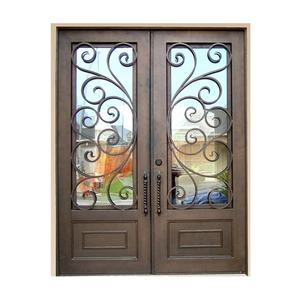 Nuevo diseño de puerta de entrada de hierro forjado precio rotura térmica - Product Image 4