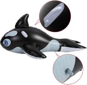 Waterhan Lot de 2 jouets gonflables multicolores requin <span class=keywords><strong>baleine</strong></span> pour enfants, étanches, thermosoudés, pour piscine, avec pompe électrique, 6-8 pieds, AC - Product Image 6