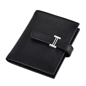 OEM ODM Large Capacity Women's Leather Wallets Fashionable Belt Design Short Minimalist Wallet For Women