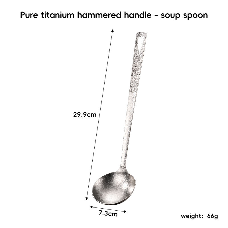 ช้อนซุปด้ามจับไทเทเนียมบริสุทธิ์