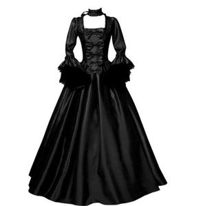 Vestido gótico <span class=keywords><strong>de</strong></span> retazos <span class=keywords><strong>de</strong></span> encaje <span class=keywords><strong>de</strong></span> corte victoriano Medieval, <span class=keywords><strong>disfraz</strong></span> <span class=keywords><strong>de</strong></span> fiesta <span class=keywords><strong>de</strong></span> <span class=keywords><strong>bruja</strong></span> <span class=keywords><strong>de</strong></span> Halloween, vestido Maxi <span class=keywords><strong>de</strong></span> manga larga <span class=keywords><strong>con</strong></span> cuello cuadrado - Product Image 2