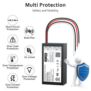 <span class=keywords><strong>Transformador</strong></span> <span class=keywords><strong>LED</strong></span> Regulable de 120 VCA, 60 W, 12 V, ELV/MLV/Triac, Regulación de 0-100%, para Uso en Ambientes Húmedos, Controlador <span class=keywords><strong>LED</strong></span>, Caja de Aluminio - Product Image 2