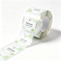 Étiquettes transparentes pour pots à thé Haoxuan OEM, autocollants adhésifs imprimés en encre blanche sur PET transparent pour contenants en verre et en plastique