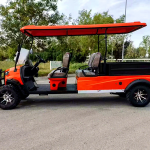 Voiturette de golf électrique 4 places avec coffre arrière, moteur 4KW, batterie 60V, vitesse 30-50km/h, véhicule <span class=keywords><strong>utilitaire</strong></span> tout-terrain pour ferme et complexe hôtelier - Product Image 1