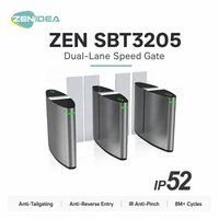Torniquete de Velocidad ZEN3205 con Protección Anti-Empuje, Anti-Inversión IR y Anti-Pellizcos, con Lectores de Tarjetas de Control de Acceso Cíclicos
