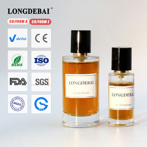 Modern Low Moq Simple Cylinder <b>Empty</b> Crimp Perfume Glass <b>Bottle</b> 30ml 50ml 100ml Clear Perfume <b>Bottle</b> with box - Product Image 4