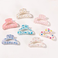 Pince à cheveux requin haut de gamme pour femme, motif floral, avec logo personnalisé, accessoire pour chignon ou coiffure arrière, pince à cheveux