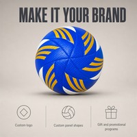 Ballon de volley-ball d'entraînement personnalisé taille 5 bleu jaune en PU souple thermocollé 260-280g avec logo OEM en gros