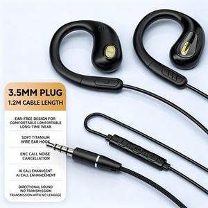 Auriculares de Clip para Oreja, Diseño Abierto, con Micrófono Integrado, Cable de 3.5mm y Cable Tipo-C para Uso Diario - Product Image 4
