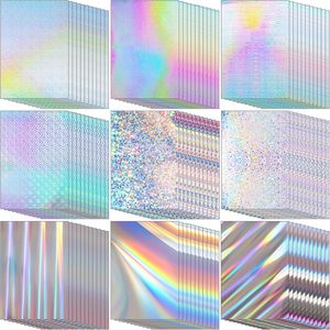 100 Sheets Metallic Holographic Coated Single Side Shiny Glitter Iridescent Mirror <strong>Card</strong> <strong>Stock</strong> <strong>Paper</strong> - Product Image 1