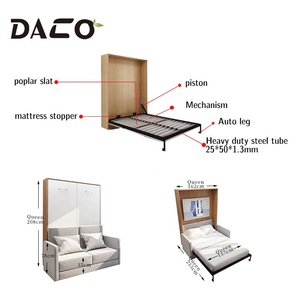 <span class=keywords><strong>Divano</strong></span> <span class=keywords><strong>Letto</strong></span> a Due Posti Salvaspazio con <span class=keywords><strong>Letto</strong></span> Verticale a Scomparsa e Libreria Integrata - Product Image 6