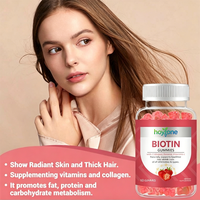 Gummies OEM personnalisées à faible teneur en sucre, naturelles, à la biotine, au collagène, à la kératine et à la vitamine C pour la force des cheveux, l'élasticité de la peau et la santé des ongles
