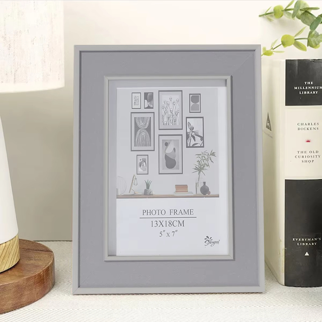 Silver Gray MDF Plastic Photo Frame Four Color Mix-White Silver Gray White White Metal Glass Durable Stylish