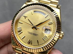 Reloj Mecánico de Lujo, Super Calidad, Resistente al Agua, 40mm, Fábrica KF, Acero 904L, Movimiento 2836, 228238, Peso 215g, Dorado, Números Romanos - Product Image 3