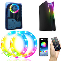 Ruban LED décoratif pour votre console de jeu compatible PS5, ruban LED RGB 5050 à changement de couleur, télécommande 44 touches, alimentation 5V