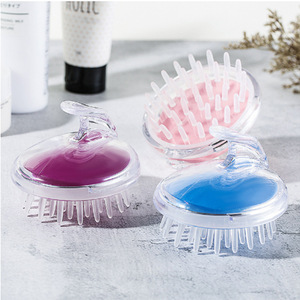 Cepillo de champú transparente, peine para champú, cepillo de masaje para la cabeza, cepillo de baño, peine de masaje de silicona para champú y meridianos - Product Image 1