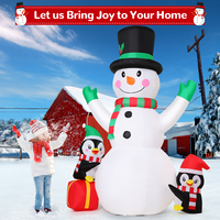 Décorations de Noël gonflables pour enfants YS Brand, 8 pieds, lumières LED colorées, bonhomme de neige, pingouins, en polyester, très vendues